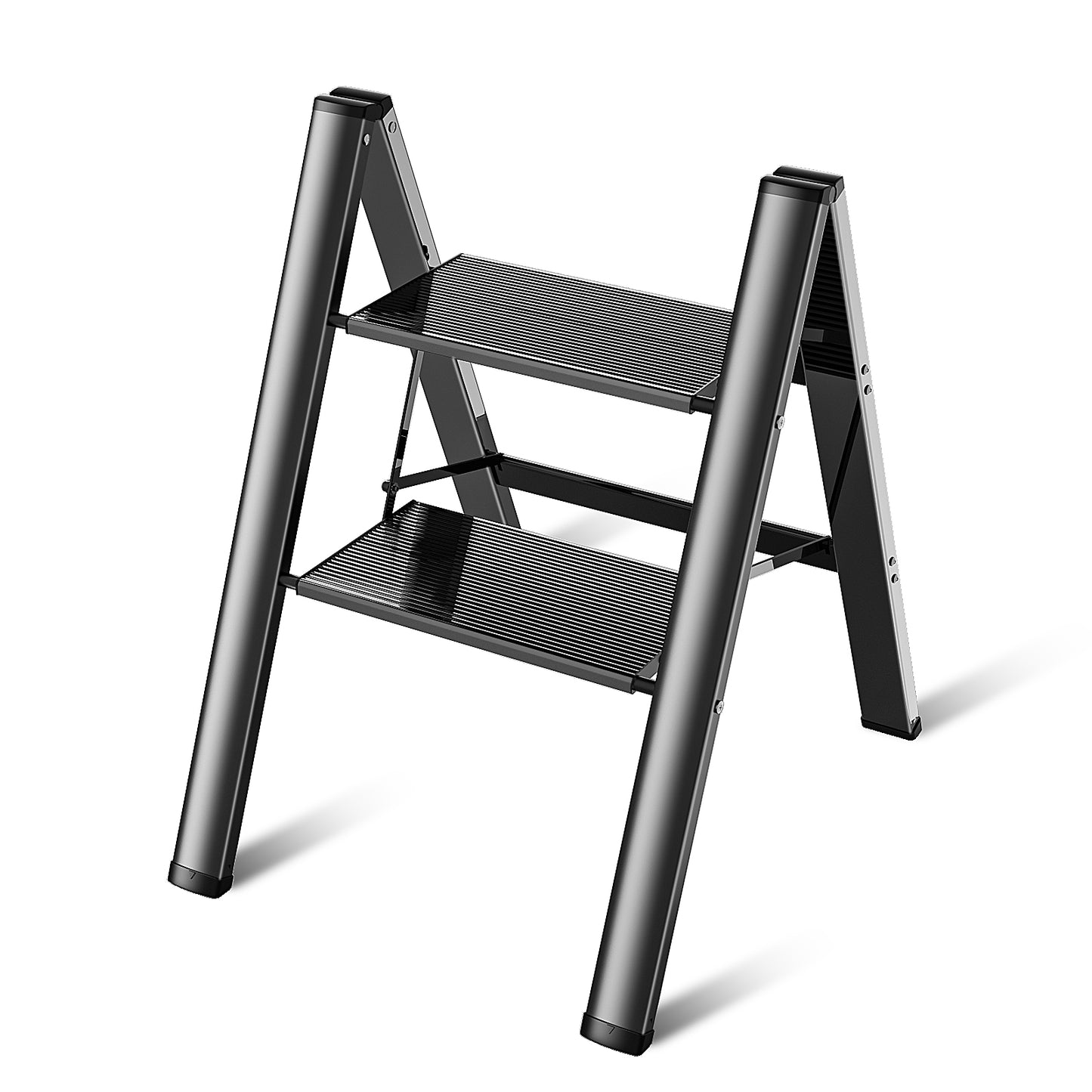 Culaccino Step Ladder Folding 2 Step Stool,Black