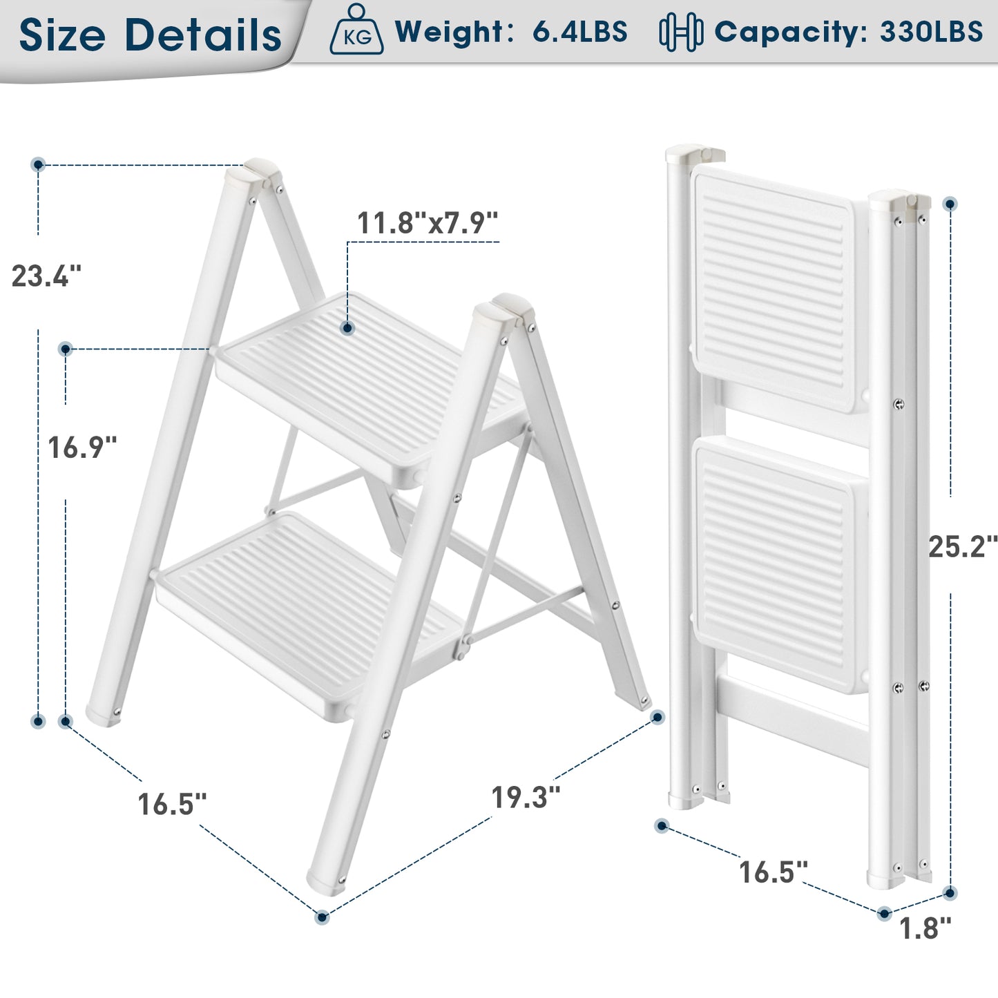 Culaccino Step Ladder 2 Step Black & White