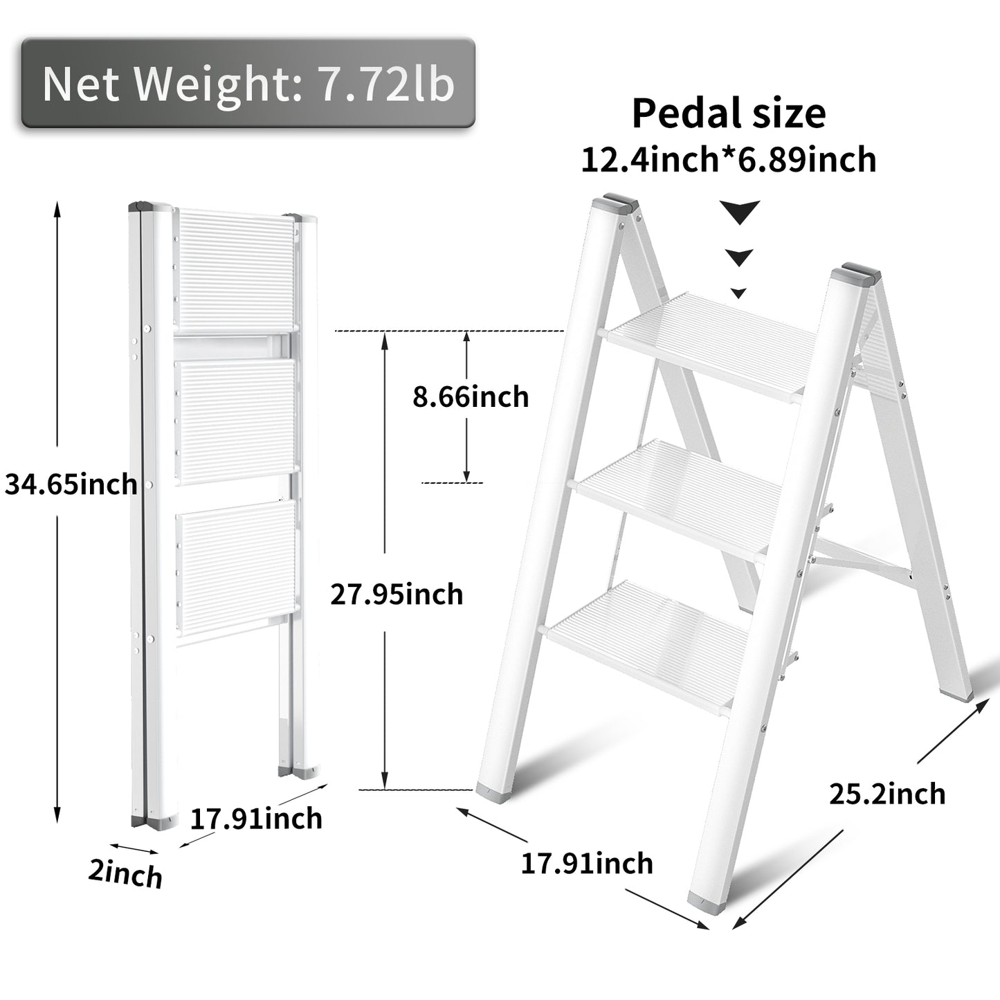 Culaccino 3 Step Ladder White