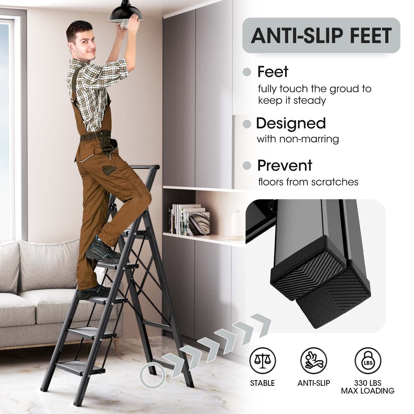 Culaccino 5 Step Ladder Black Plus