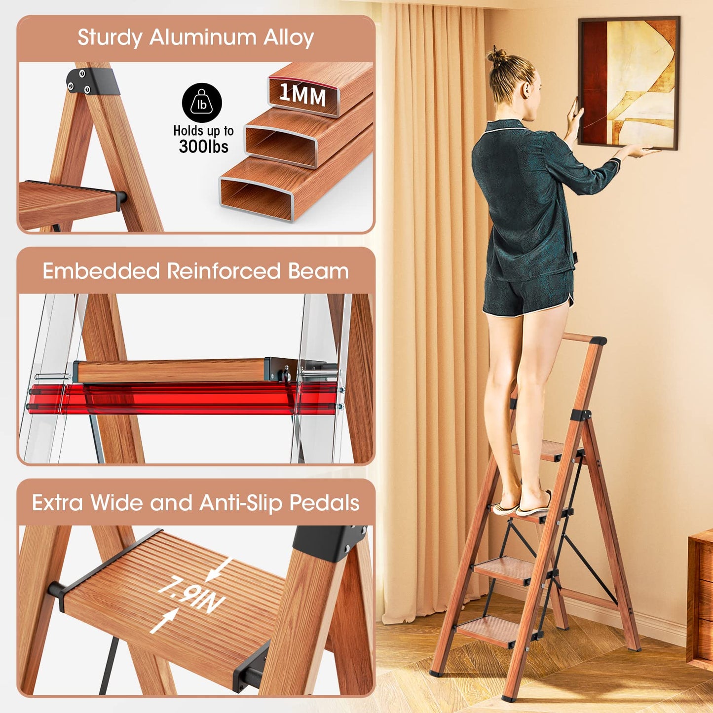 Culaccino 4 Step Ladder Woodgrain Plus