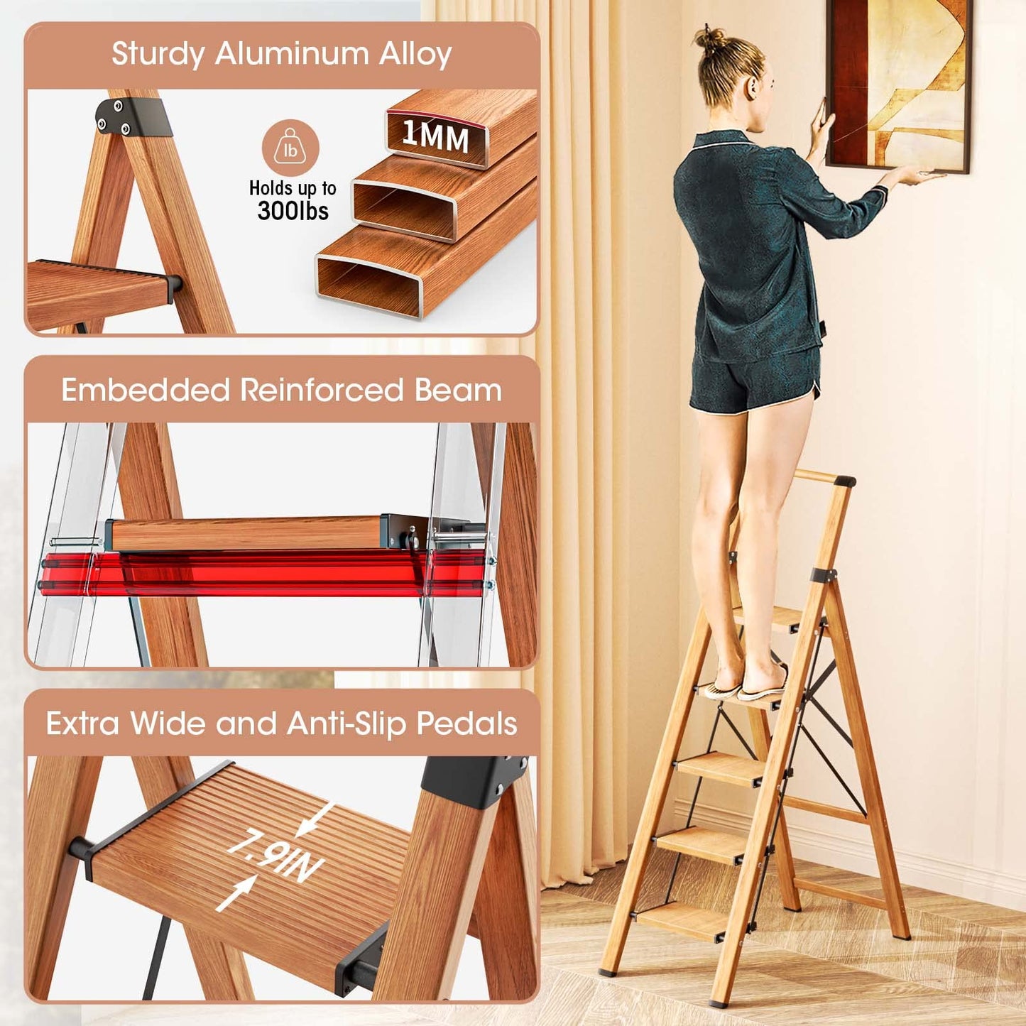 Culaccino 5 Step Ladder Woodgrain Plus