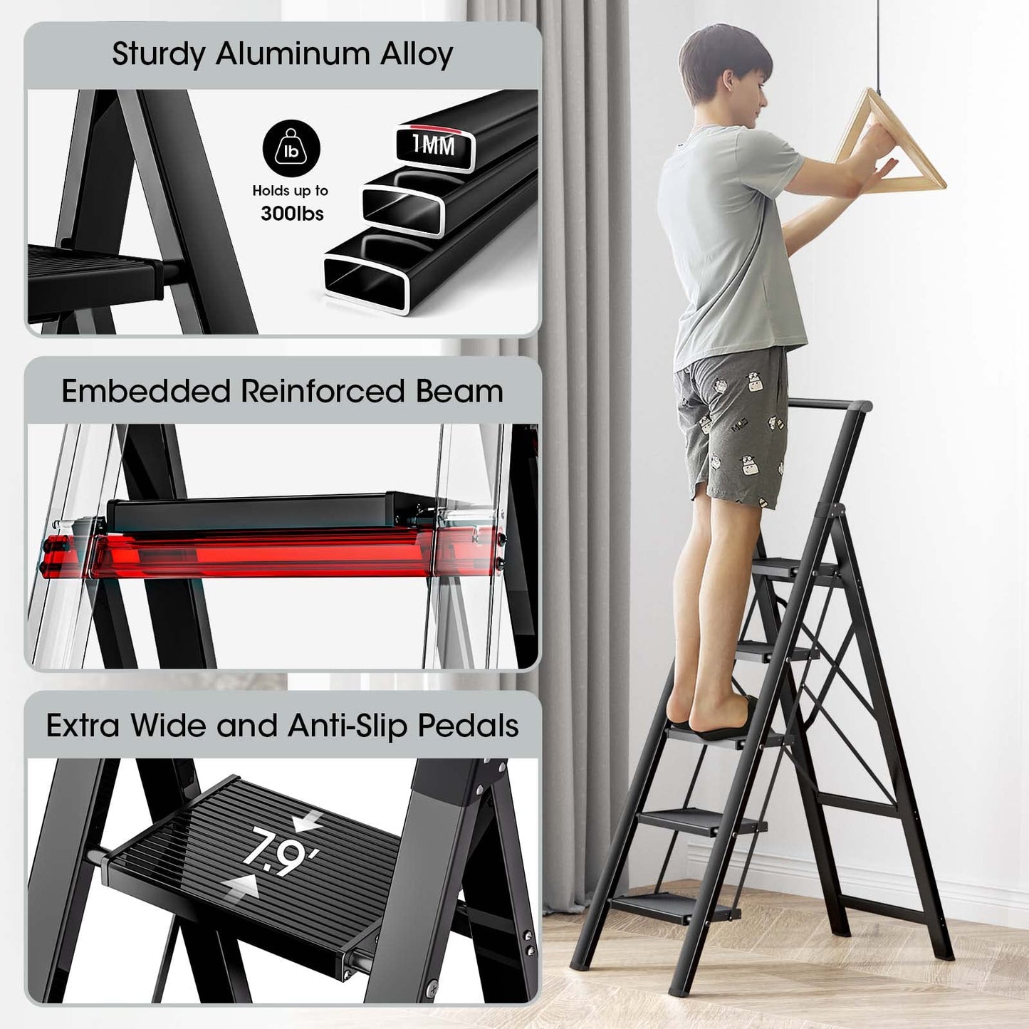 Culaccino 5 Step Ladder Black Plus