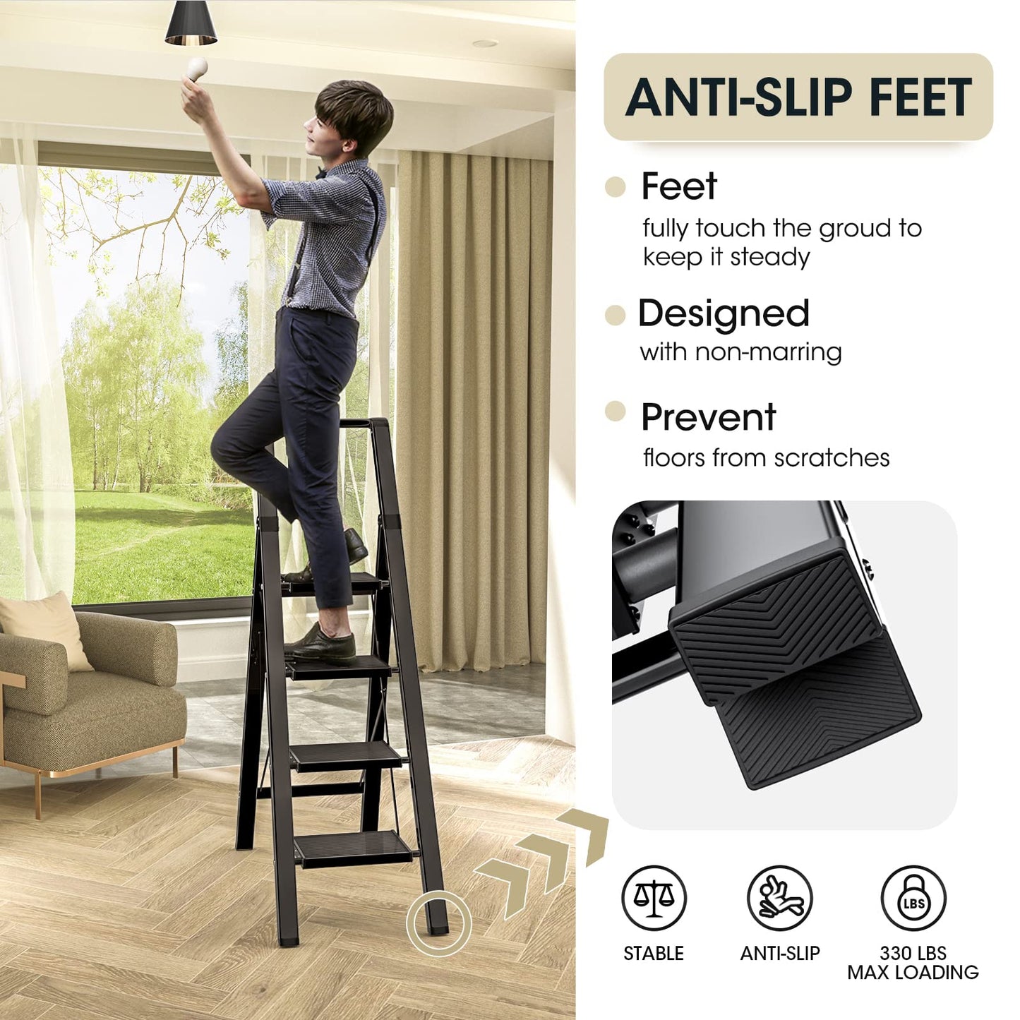 Culaccino 4 Step Ladder Black Plus