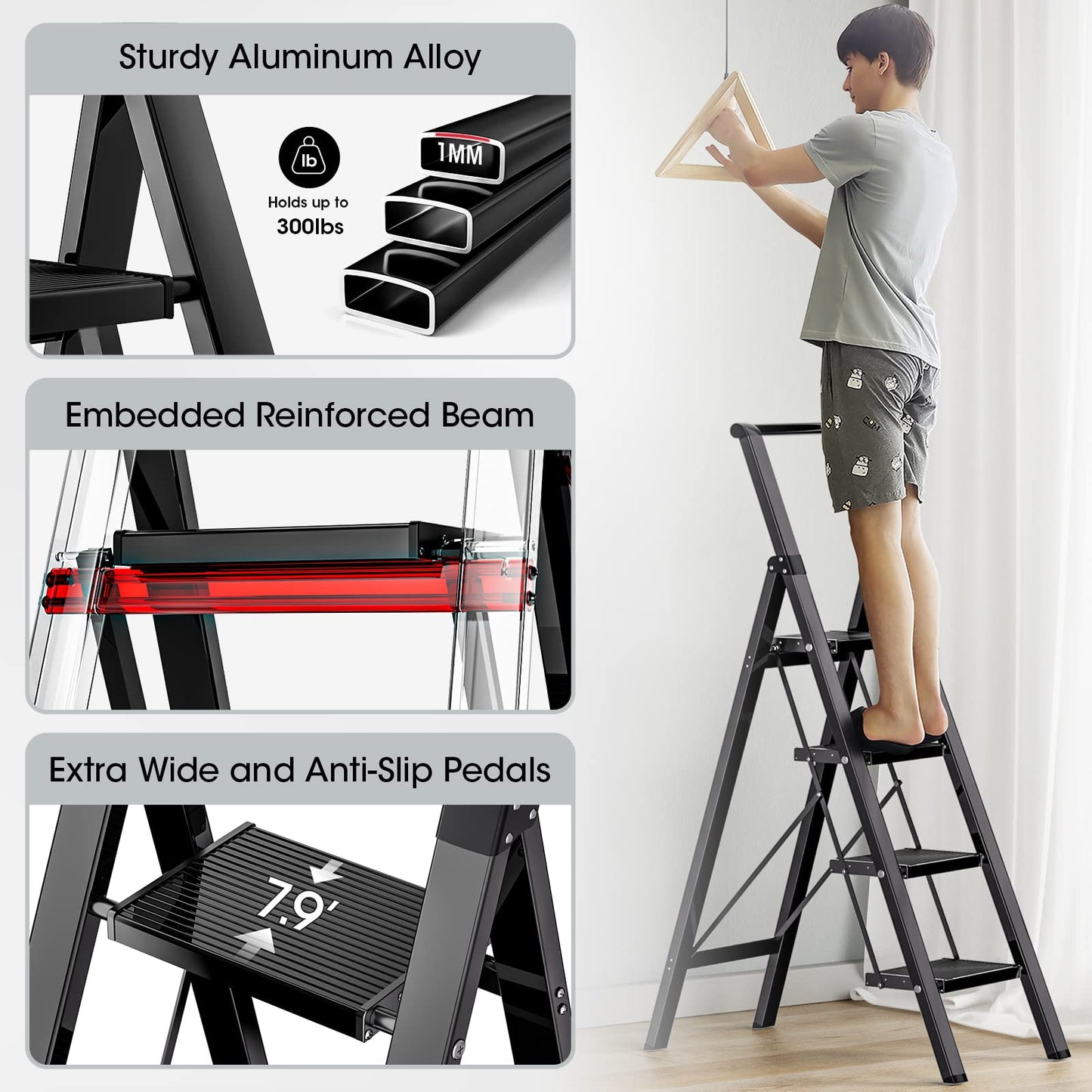 Culaccino 4 Step Ladder Black Plus