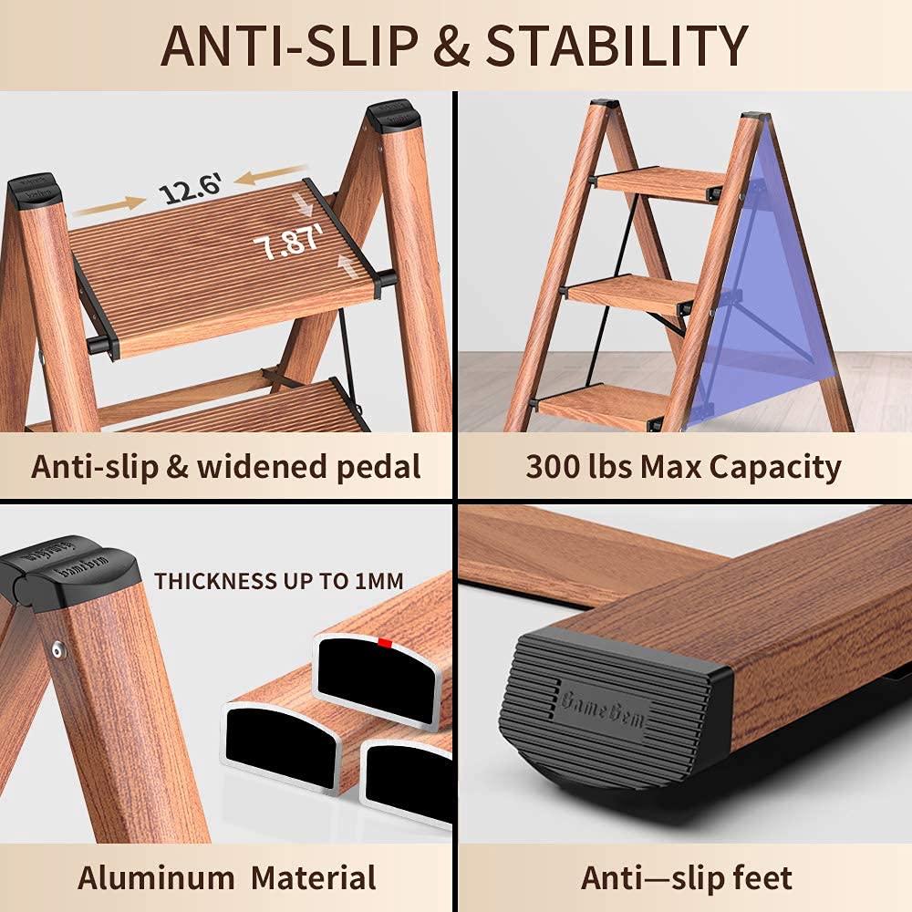 Culaccino 3 Step Ladder Woodgrain