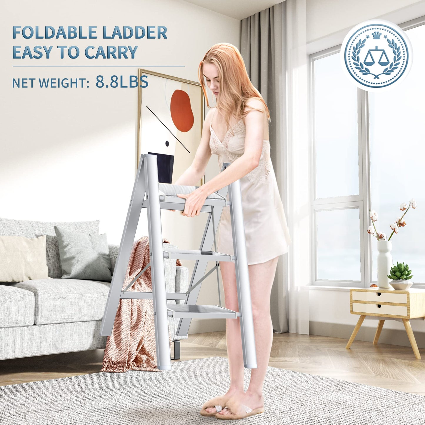 Culaccino 3 Step Ladder White Plus