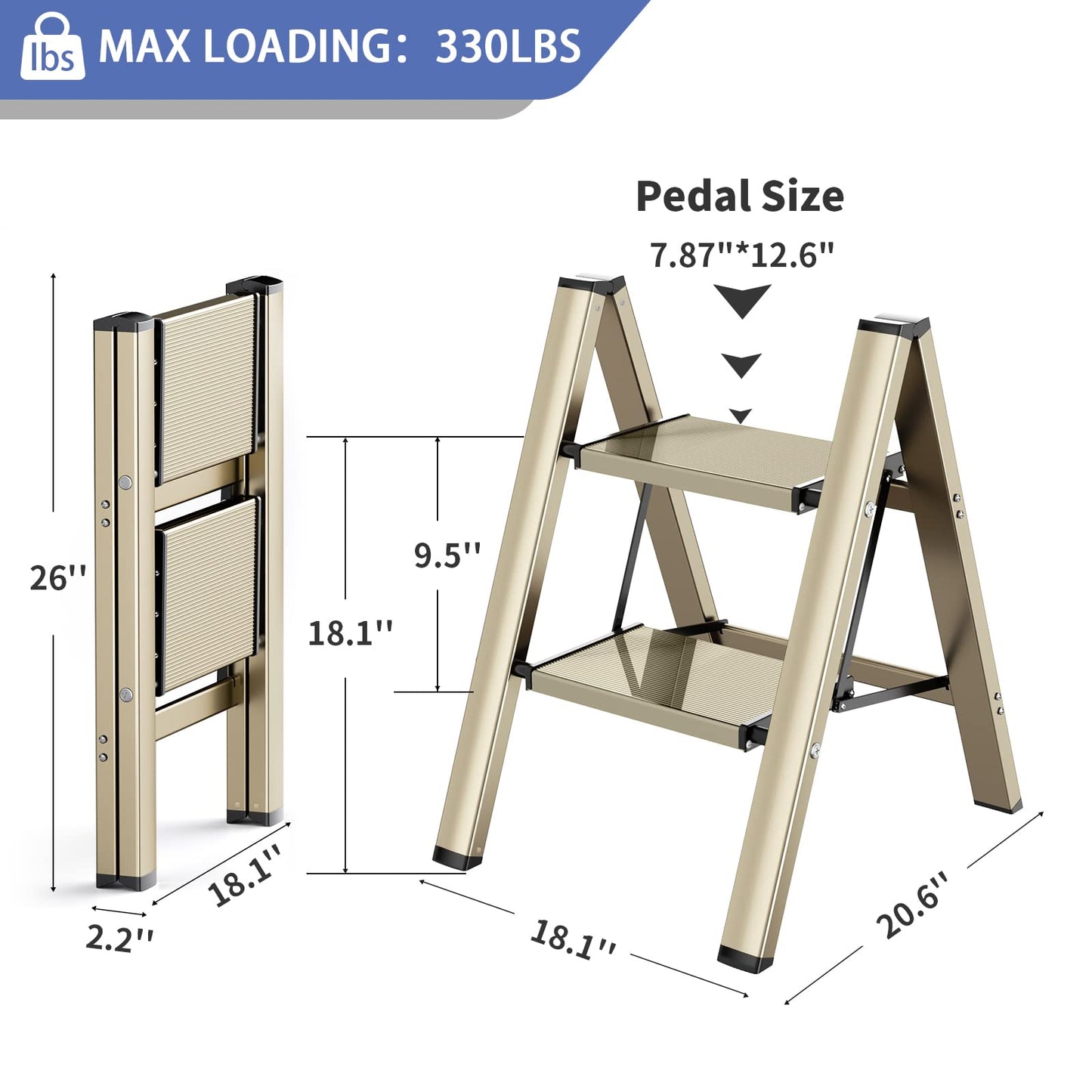 Culaccino 2 Step Ladder Gold Plus