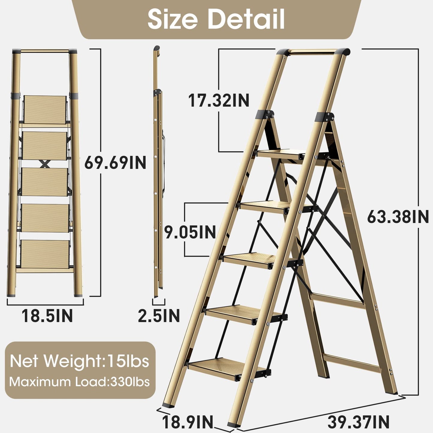 Culaccino 5 Step Ladder Gold Plus