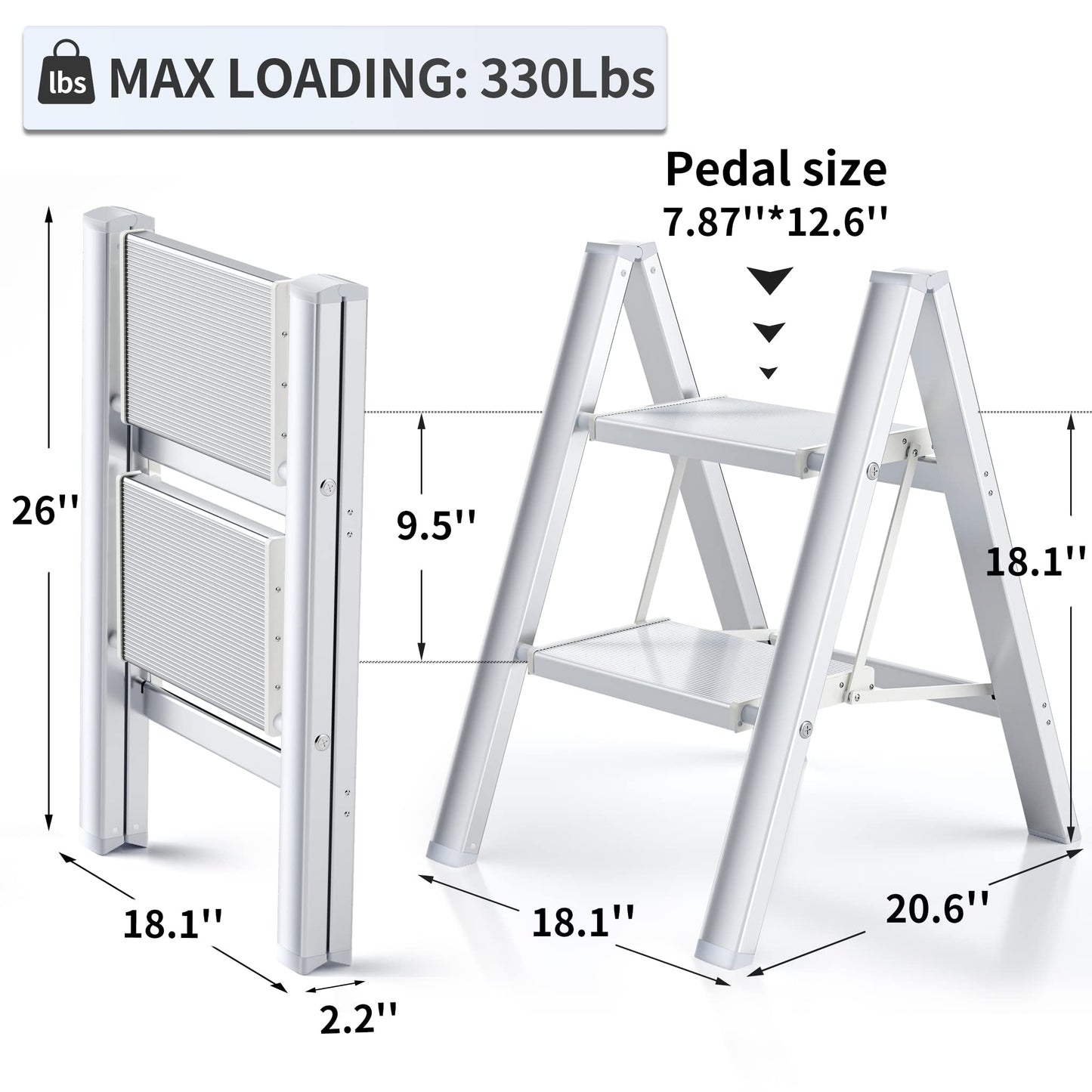 Culaccino 2 Step Ladder White Plus