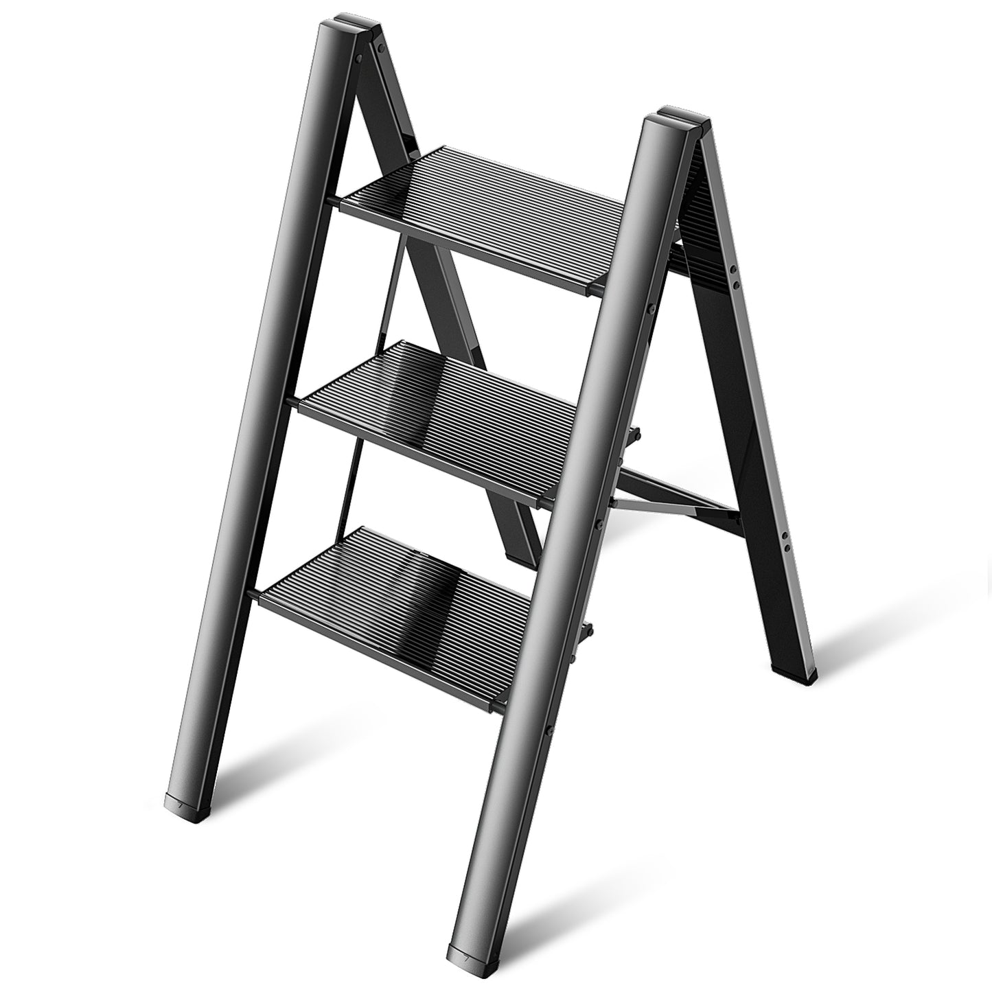 Culaccino Step Ladder Folding 2 Step Stool,Black